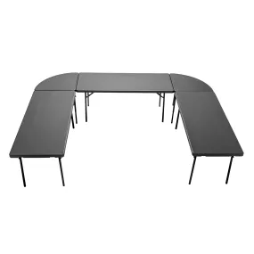 Zown Plastic Folding Table Bundle - 3 XL180 plus 2 XL Corner